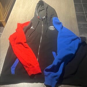 Jordan “Paris” Hoodie with Red and Blue Sleeves